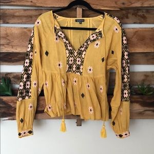 Top shop mustard yellow blouse